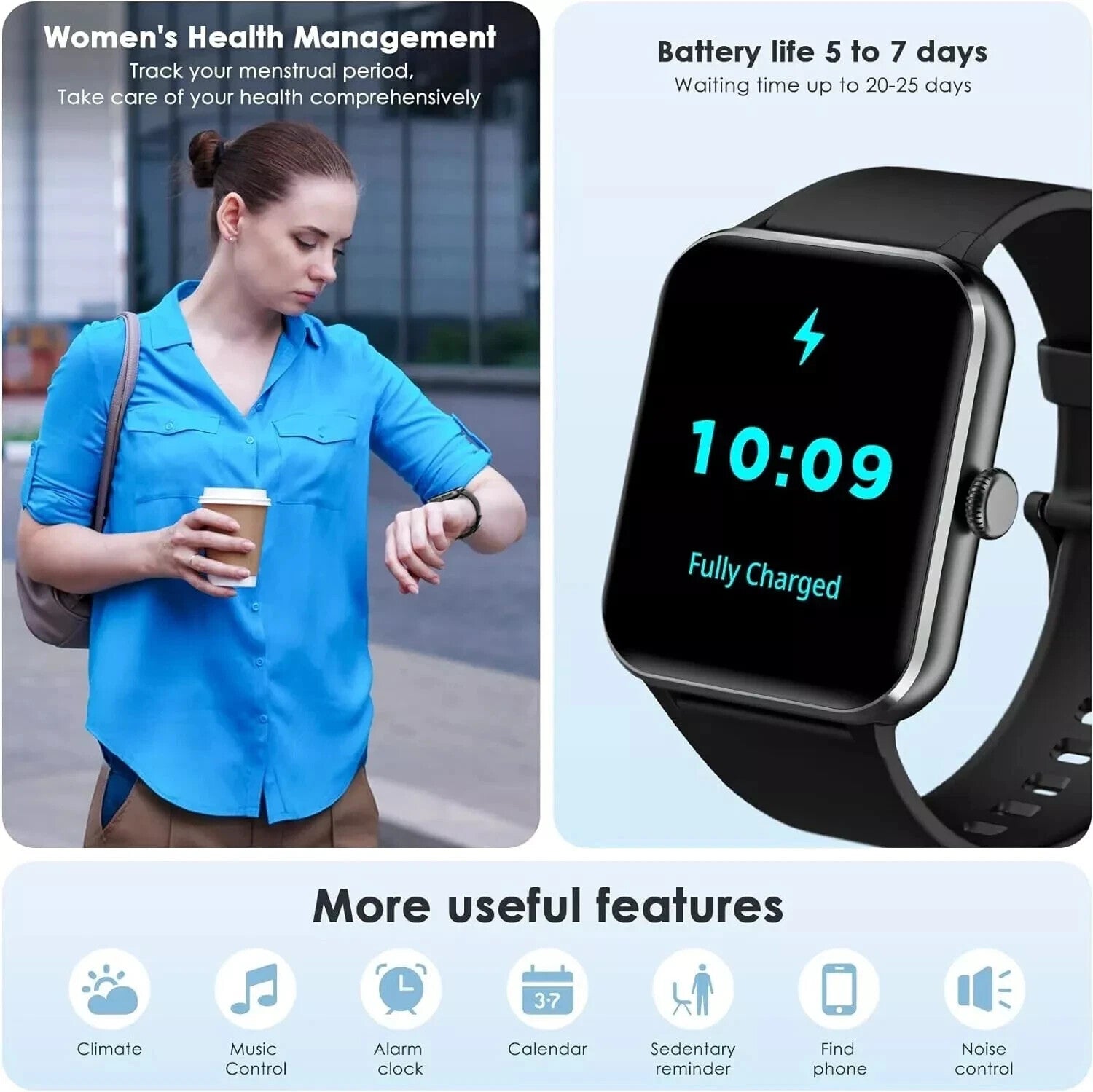 Smart Watch Men Women Fitness Tracker Blood Pressure Heart Rate Sport Watches UK