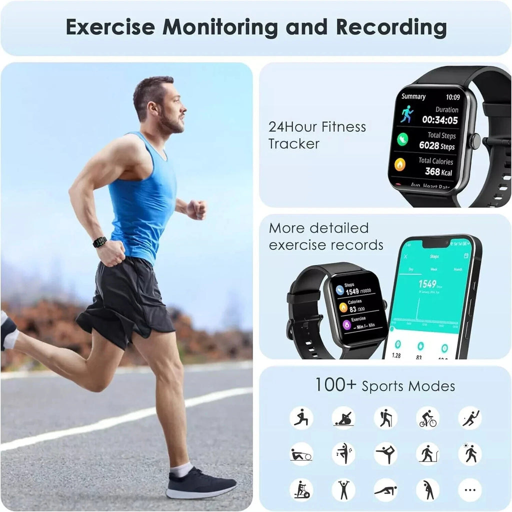Smart Watch Men Women Fitness Tracker Blood Pressure Heart Rate Sport Watches UK